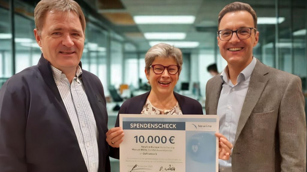 Großzügige Spende: Newline Europe Versicherung AG unterstützt Definetz